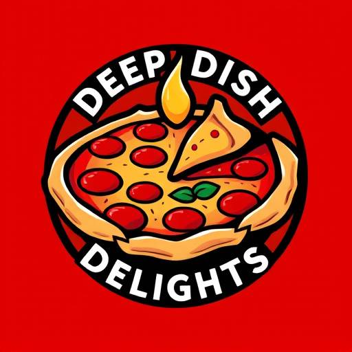 Logo of 'Deep Dish Delights' - A pizzeria in Chicago famous for deep-dish pizza