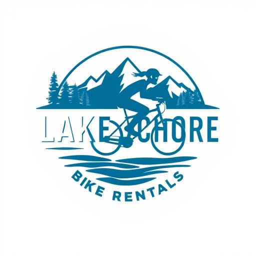Logo of 'Lake Shore Bike Rentals' - A bike rental company near Lake Michigan